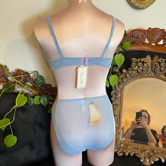 Vintage Rene Rofe  Polka Dot Bra & Panty 2 Piece Set High Rise Size 36B - Picture 3 of 3